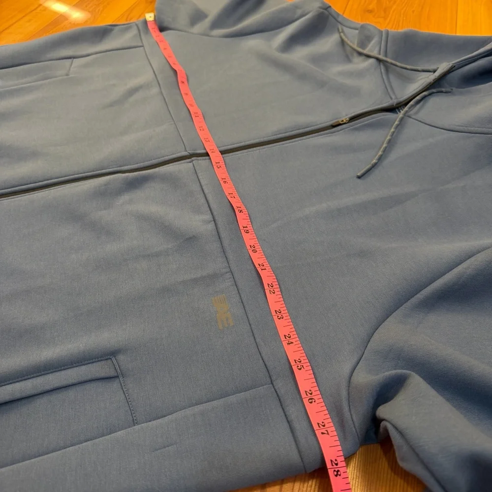 American Eagle Men's 24/7 Full Zip Hooded Jacket Tidal Blue Gray XXL NWT